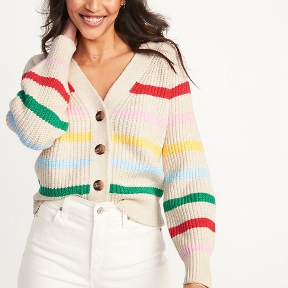 Old Navy Striped Shaker Sweater